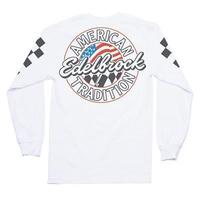 Edelbrock American Tradition Long Sleeve T-Shirt White Cotton Men's EB-TSHIRT-TRAD