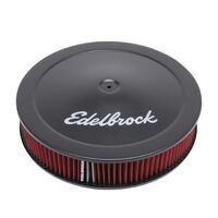 Edelbrock Air Cleaner Pro-Flo Series Round Dropped Base Black Steel Top Logo 14 in. Diameter Each EB1225