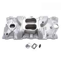 Edelbrock Intake Manifold Performer Dual Plane Aluminium Natural Square/Spread Bore Flange For Chevrolet Small Block Each EB2101