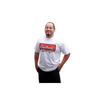 Edelbrock T-Shirt Cotton Racing Logo White Men's 3X-Large Each EB2370