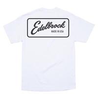 Edelbrock T-Shirt Short Sleeve Cotton White Made in USA Men's 3X-Large Each EB289085