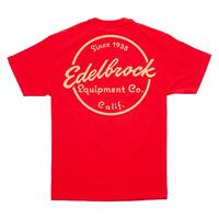Edelbrock T-Shirt Short Sleeve Cotton Red Since 1938 Men's Medium Each EB289192
