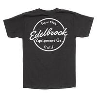 Edelbrock T-Shirt Short Sleeve Cotton Black Since 1938 Men's Medium Each EB289204