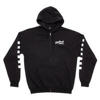 Edelbrock Sweatshirt Checkered Past Hooded Zip-up Cotton Polyester Black Equipment Co. Logo Men's Large Each EB289312