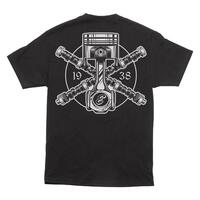 Edelbrock T-Shirt Short Sleeve Cotton Black Crossed Cams Men's 2X-Large Each EB289338
