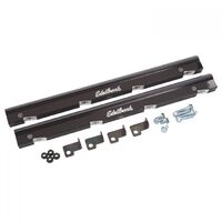 Edelbrock Fuel Rails Aluminium Black Anodized For Holden Pair EB3504