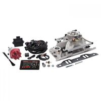 Edelbrock Fuel Injection System Pro-Flo 4 Self-Learning Sequential Multi-Port Satin 550 HP Max With Tablet SB For Chrysler 318 340 360 Kit EB35900