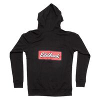 Edelbrock Sweatshirt Badge Hooded Zip-up Cotton Polyester Black Script Logo Women's X-Large Each EB389294