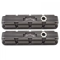 Edelbrock Valve Covers Classic Series Stock Aluminium Black Logo For Dodge For Jeep Small Block Magnum Pair EB41773