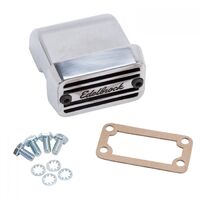 Edelbrock Valve Cover Breather Elite Series Bolt-On Side-Mount Rectangular Aluminium Polished Logo Each EB4201