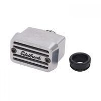 Edelbrock Valve Cover Breather Elite Series Push-In Top-Mount Rectangular Aluminium Polished Logo Each EB4204