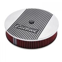 Edelbrock Air Cleaner Assembly Elite II Series Round 14 in. Red Cotton Gauze Pro-Charge Stripe Polished Each EB4266