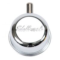 Edelbrock Valve Cover Breather Push-In Round Steel Chrome Logo Each EB4410