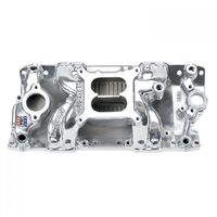 Edelbrock Intake Manifold Performer RPM Air Gap Dual Plane Aluminium Polished Square Bore For Chevrolet Small Block Each EB75011