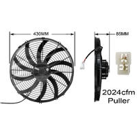 SPAL 16" electric thermo fan skew blade puller 12-volt 3430m3/h EF3534