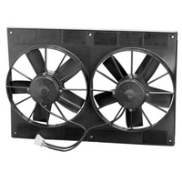 SPAL 11" twin electric thermo fans inc shroud straight blade 12-volt 4610m3/h EF3580