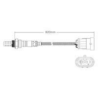 Post-Cat Left oxygen sensor for Alfa Romeo GT AR937 936A.000 6-Cyl 3.2 10/03 on