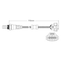 Post-Cat Left oxygen sensor for Porsche Cayenne M48.01 V8 4.8 2/07 on