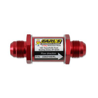 Earls Earl's In-Line Fuel Filter -10AN Male Fittings Inlet & Outlet - Red