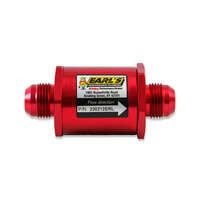 Earls Earl's In-Line Fuel Filter -12AN Male Fittings Inlet & Outlet - Red