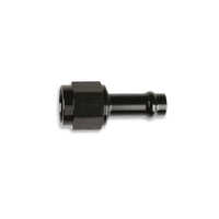 Earls Hose End Vapor Guard Adjustable Barb & Band Clamp Straight 6 AN to 3/8 Anodized Black Aluminum Each