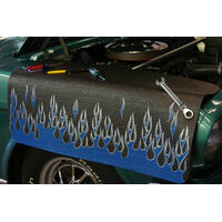 Fender Gripper Fender Cover Blue and Silver Flames Each