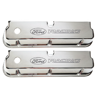 Laser Etched Valve Cover Set with Racing Logo Chrome Suit Ford Racing 302 351 Windsor V8