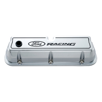 For Ford Motorsport Valve Covers Tall Cast Aluminium Chrome For Ford Racing Logo For Ford Small Block 351W Pair
