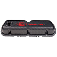 For Ford Motorsport Valve Covers Stock Height Steel Carbon Fiber Finish For Ford Racing Logo For Ford Small Block Windsor Pair