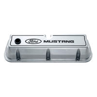 For Ford Motorsport Valve Covers Tall Cast Aluminium Polished Black For Ford Mustang Logo For Ford Small Block 351W Pair