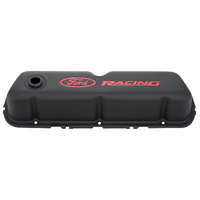 For Ford Motorsport Valve Covers Steel Black Crinkle with Red For Ford Racing Logo For Ford 289 302 351W Pair