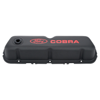 For Ford Motorsport Valve Covers Steel Black Crinkle Red For Ford Cobra Logo For Ford Small Block 351W Pair