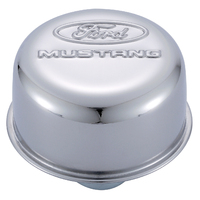 For Ford Motorsport Valve Cover Breather Push-In Round Steel Chrome For Ford Mustang Logo Each