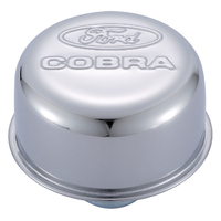 For Ford Motorsport Valve Cover Breather Push-In Round Steel Chrome For Ford Cobra Logo Each
