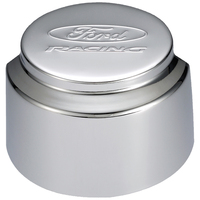 For Ford Motorsport Valve Cover Breather Round Push-in Chrome Steel Top For Ford Racing Logo Fits 1 1/4 in. Diameter Tube Each