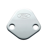 For Ford Motorsport Fuel Pump Block-off Plate Steel Chrome For Ford Racing Logo For Ford 289 302 351W 390-428 FE Each