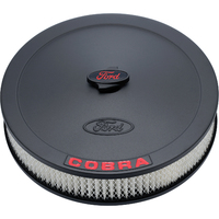 For Ford Motorsport Air Filter Assembly 13 in. Diameter Round Steel Black 2.625 in. Filter Height For Ford Cobra Logo Each