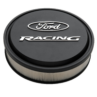 Ford Performance Parts Air Cleaners for Ford Racing Licensed Slant-Edge Round Dropped Base Black Crinkle for Ford Racing Logo Top 13 in. Diamete