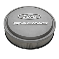 Ford Performance Parts Air Cleaners for Ford Racing Licensed Slant-Edge Round Dropped Base Gray Crinkle for Ford Racing Logo Top 13 in. Diameter