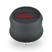 For Ford Motorsport Breather Push-in Aluminium Black Crinkle Red For Ford Oval Each