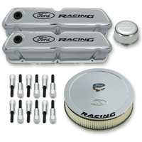 For Ford Motorsport Engine Dress-Up Kit Steel Chrome For Ford Racing Logo For Ford Small Block Windsor Kit