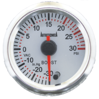 Autotecnica boost gauge 52mm white for Nissan Pathfinder R51 YD25 2.5 TDI