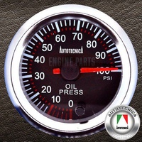 Autotecnica Electronic Analog Oil Pressure Gauge 52mm Black 7 Colour G6146G7