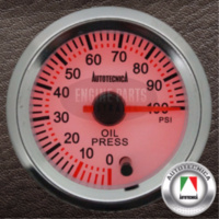Autotecnica Electronic Analog Oil Pressure Gauge 52mm White 7 Colour G6146G7W