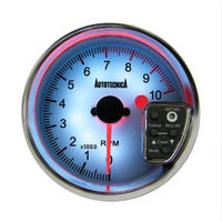 Autotecnica 3-3/4″ Tachometer Analogue Gauge White Face 7 Colour G825G7W