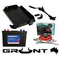 Grunt 4x4 dual twin battery tray kit for Toyota Landcruiser 80 Series 4.2 diesel