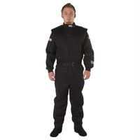 G-Force Driving Suit GF525 One-Piece Multiple Layer Pyrovatex Large Black Top Black Bottom Each