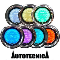 Autotecnica Water Temperature Electronic LCD Digital Gauge Black 7 Colour 52mm GLCW