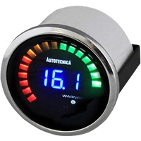 Autotecnica Electronic Tachometer Gauge LCD Digital Dual Display Black 52mm GLDR