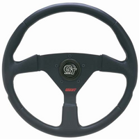 Grant 13.75" Formula 1 Steering Wheel Black Perforated with Black Accent. 3-1/2" Dish